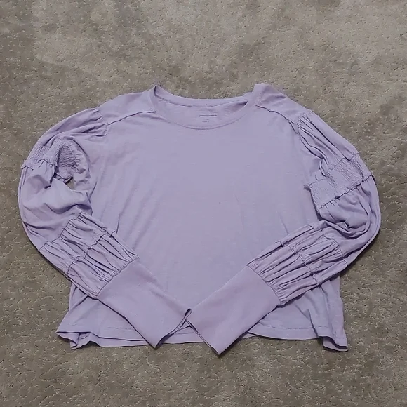 Pilcro Lavender Long Sleeve Top with Gathered Sleeves Size XL - Picture 6 of 6